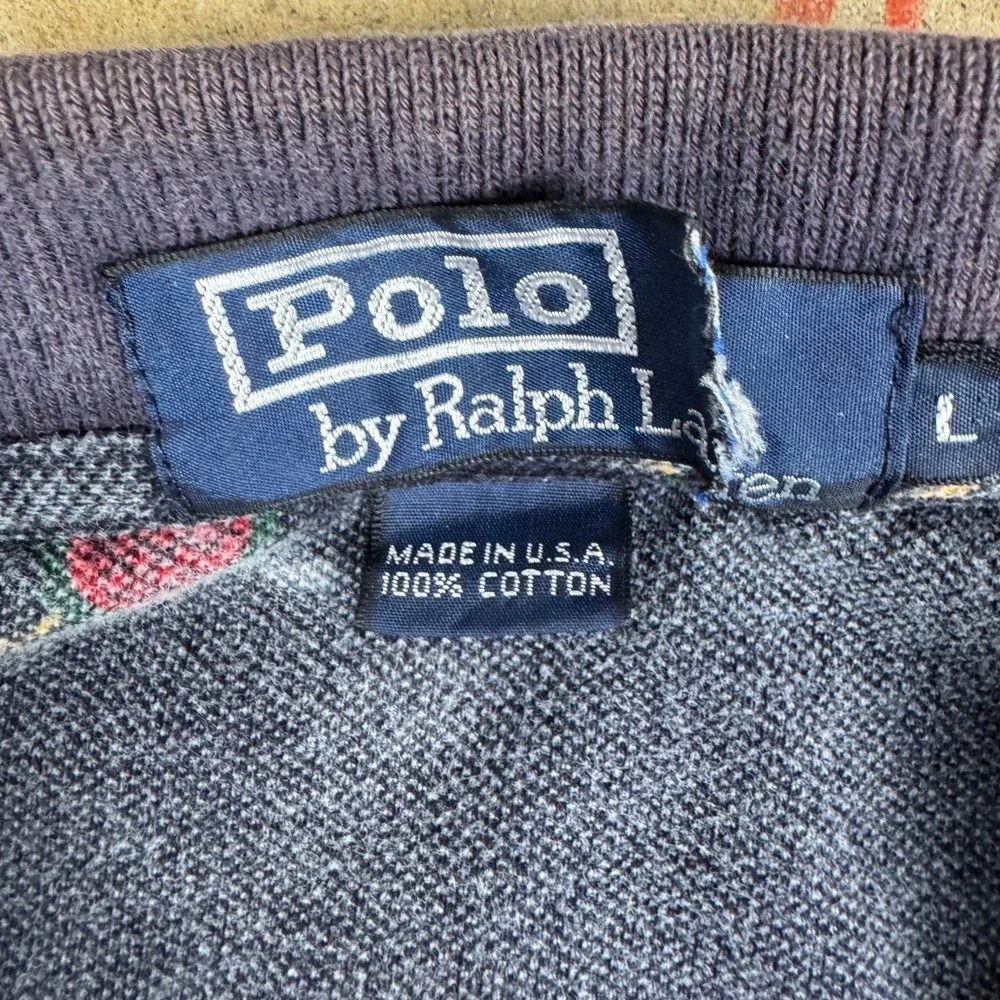 Vtg 90s Polo Ralph Lauren Shirt Men's Large Polo Golf‎ Crest Made in USA